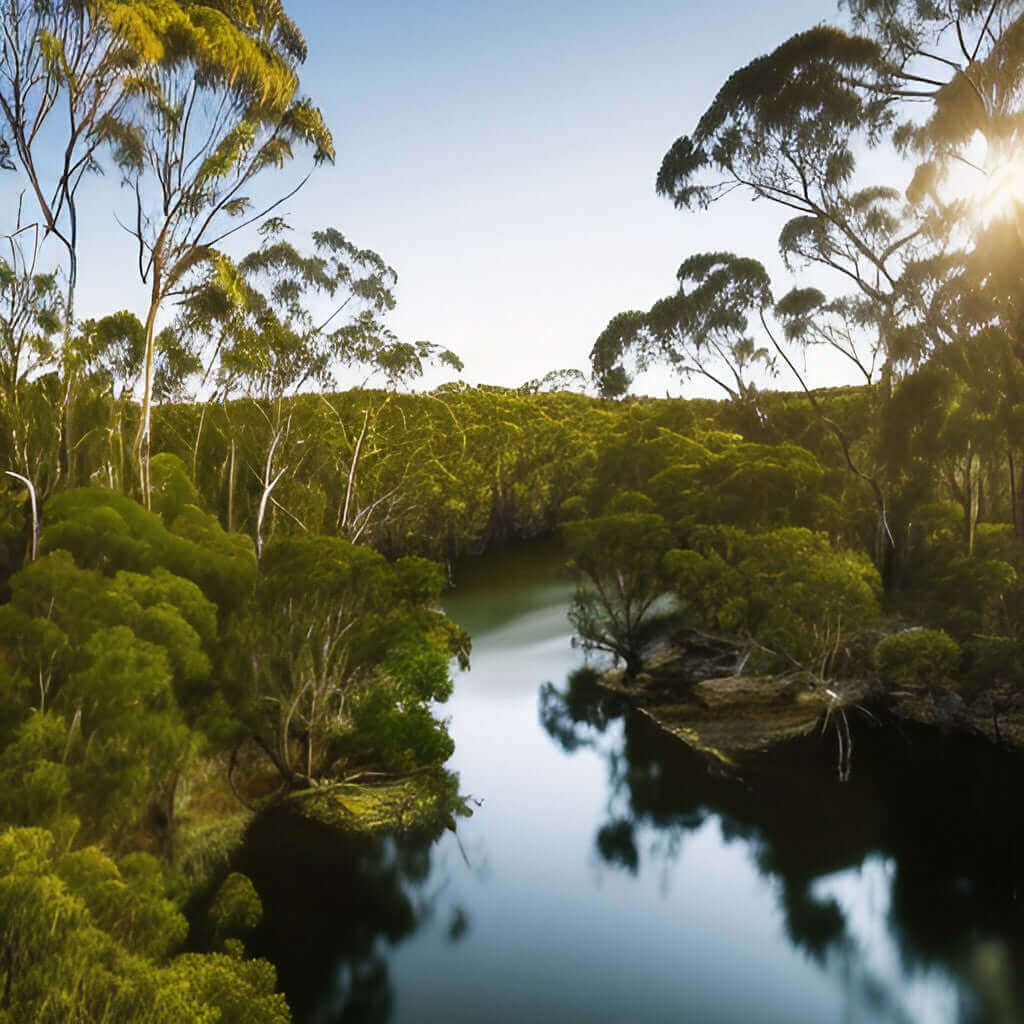 Lush river landscape