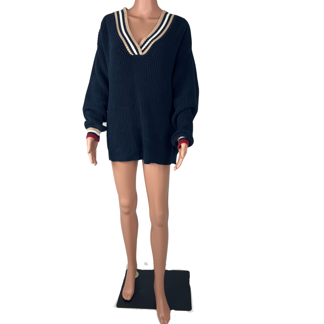 Front view of the The Upside Josette V Neck Knit Sweater