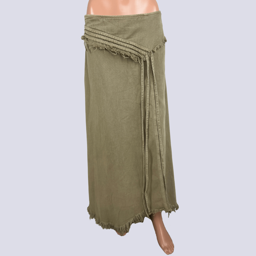 Lioness Khaki Denim Skirt
