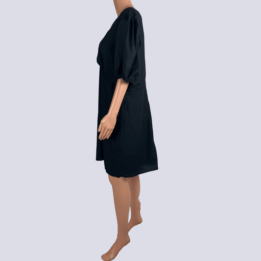 Side view of theA&H Thalia Linen Blend Mini Dress 18