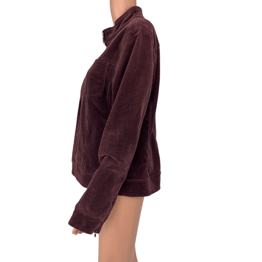 Side view of the Sportscraft Maroon Women's Corduroy Jacket