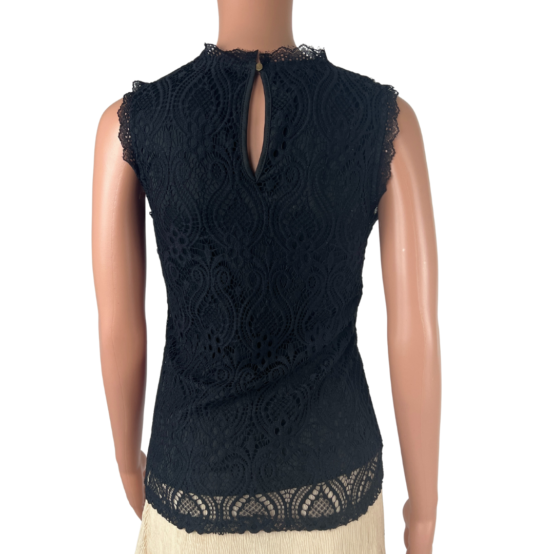 Back view of the Temt Woman's Lace Top