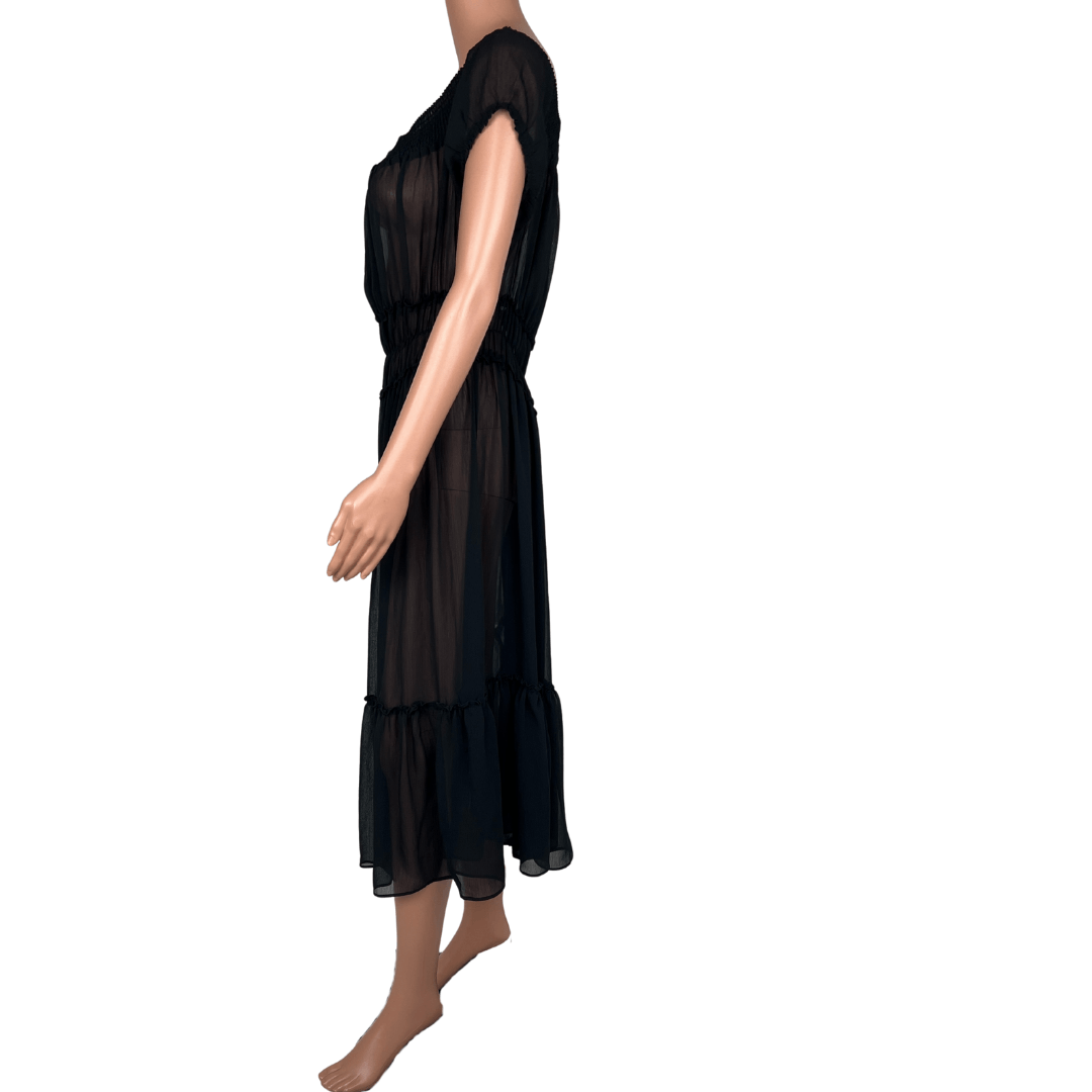 Sportsgirl Black Sheer Midi Dress 12