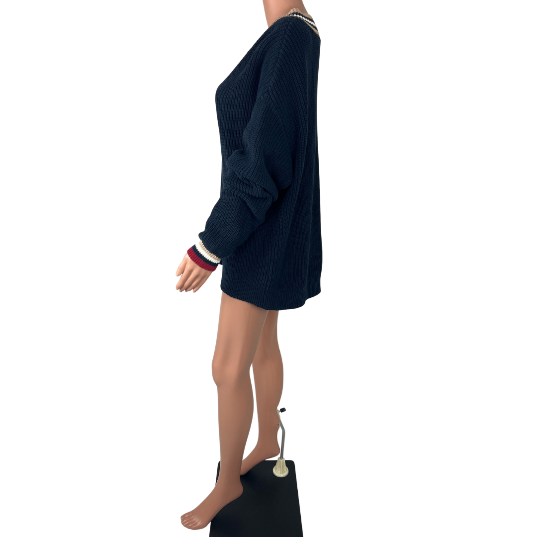 Side view of the The Upside Josette V Neck Knit Sweater