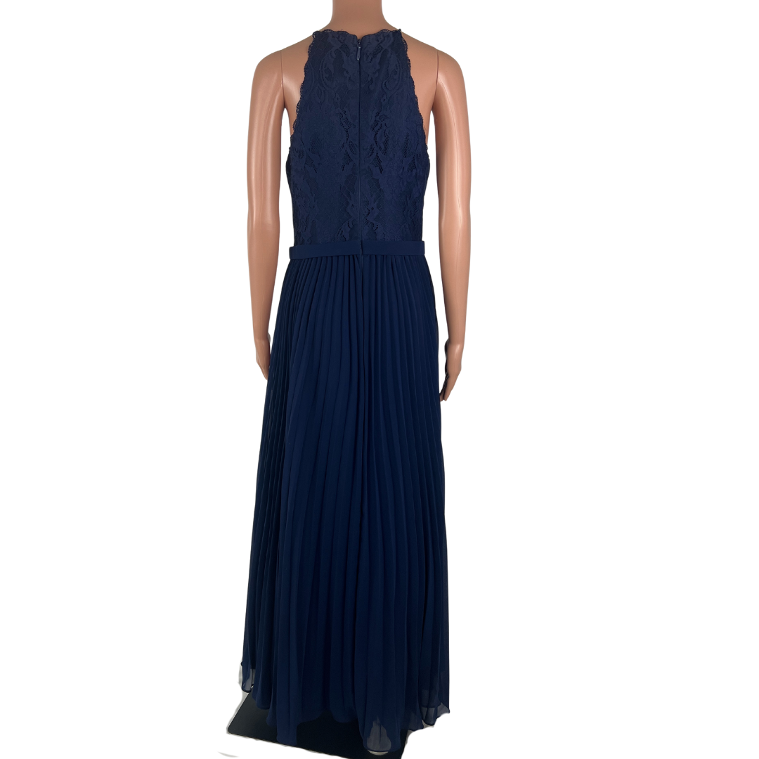 Bariano Blue Sleeveless Pleated Maxi Dress 14