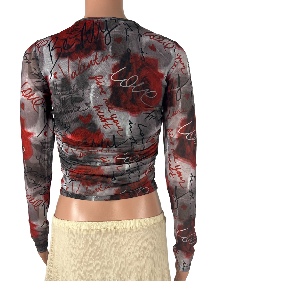 Back view of the Valleygirl Floral Sheer Top