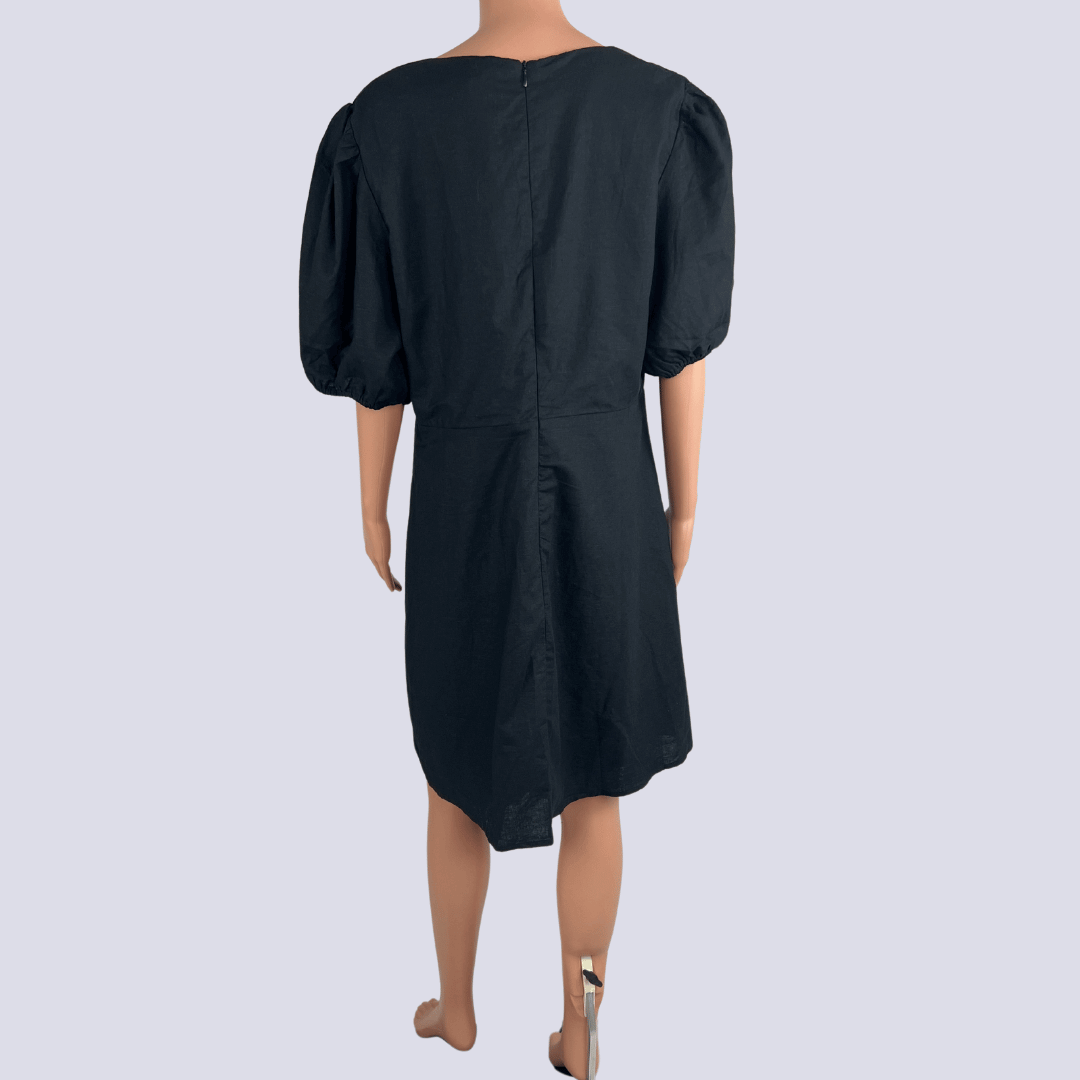 A&H Thalia Vneck Linen Blens Mini Dress 18
