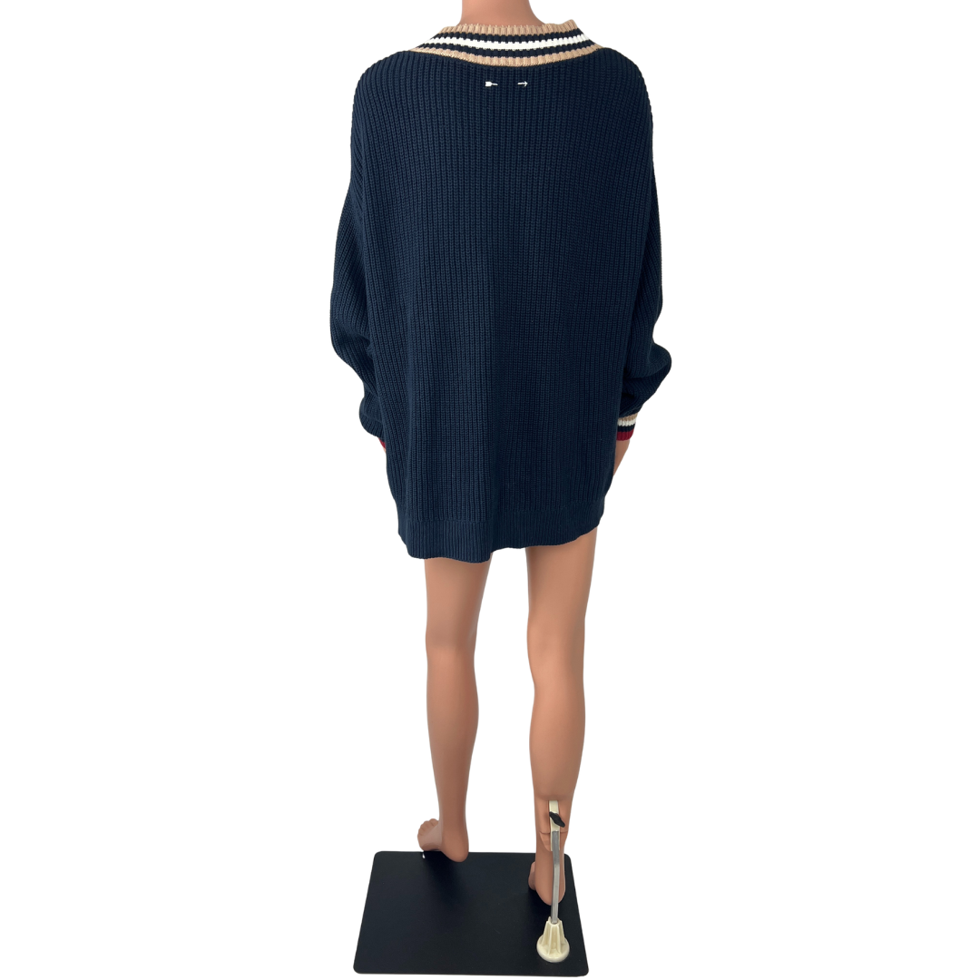 Bck view of the The Upside Josette V Neck Knit Sweater