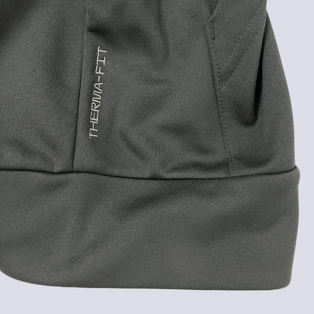 Logo Detail View of the Nike Men's Hoodie in Black