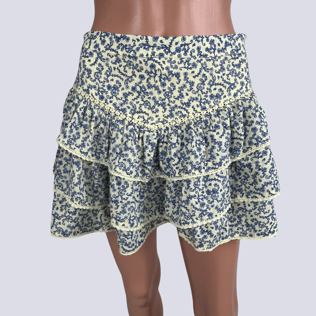 Front detail view of the Cotton On Floral Tierred Mini