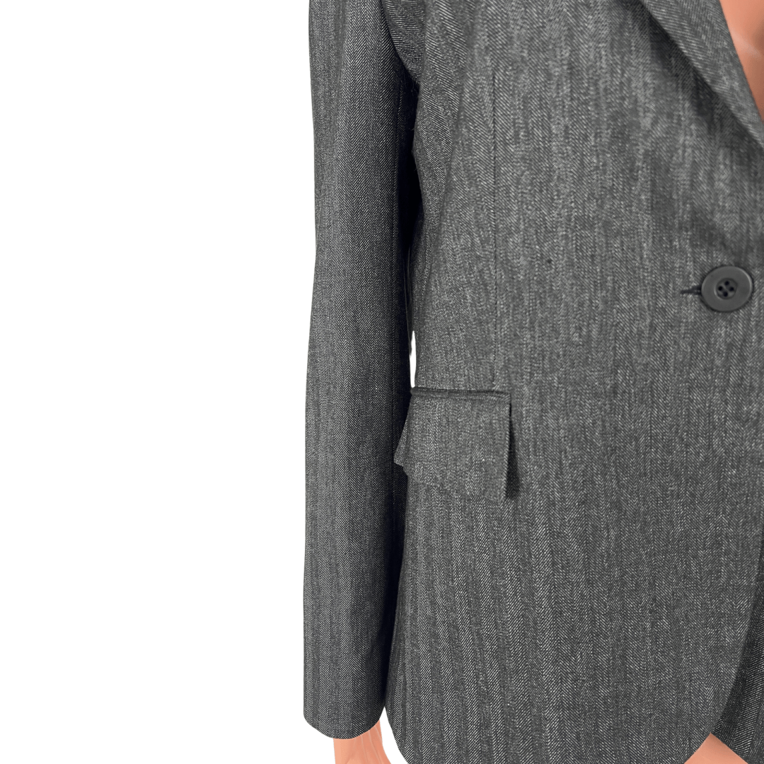 Front detail view of the Tokito Twill Weave Black Jacket