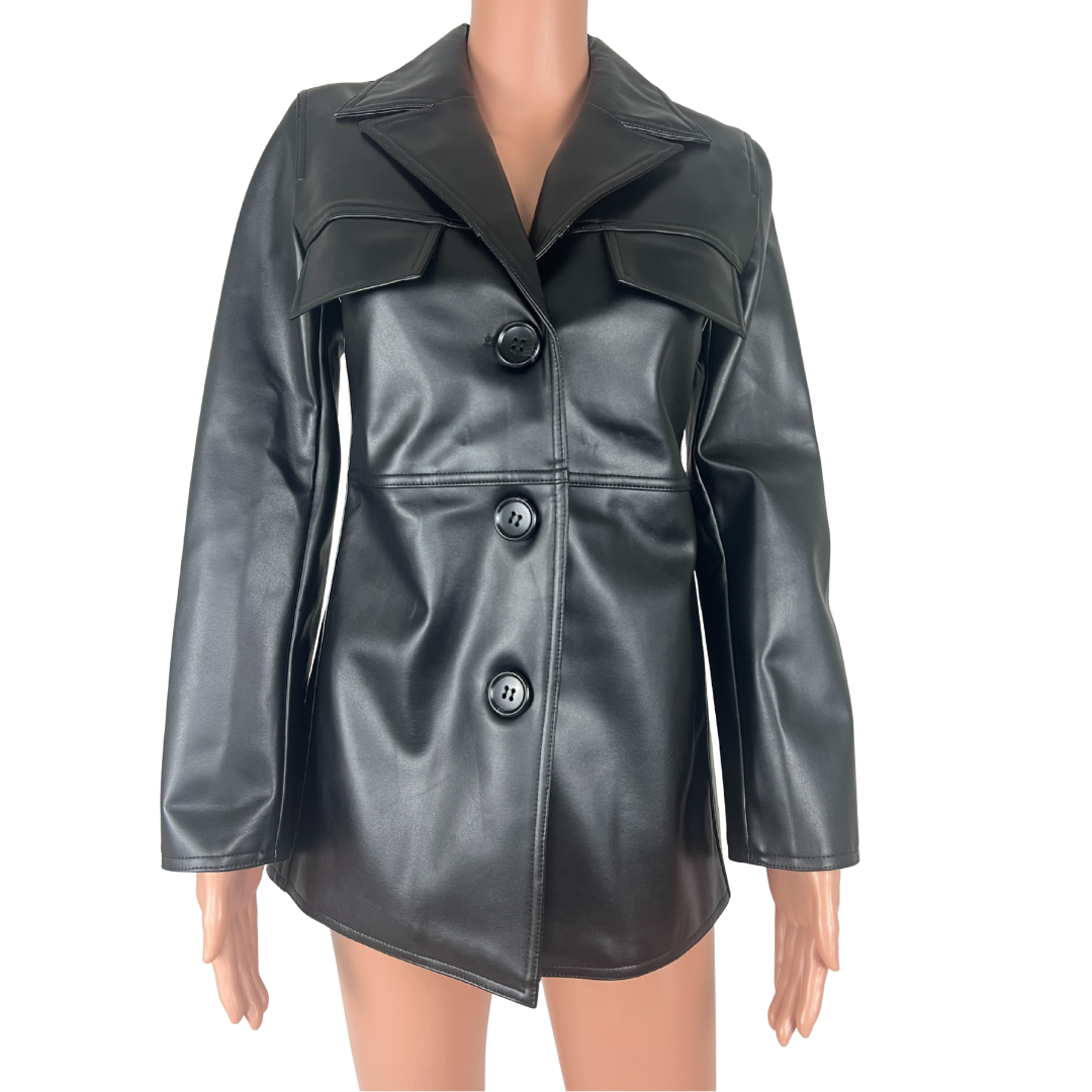 Valentino Faux Leather Jacket Small