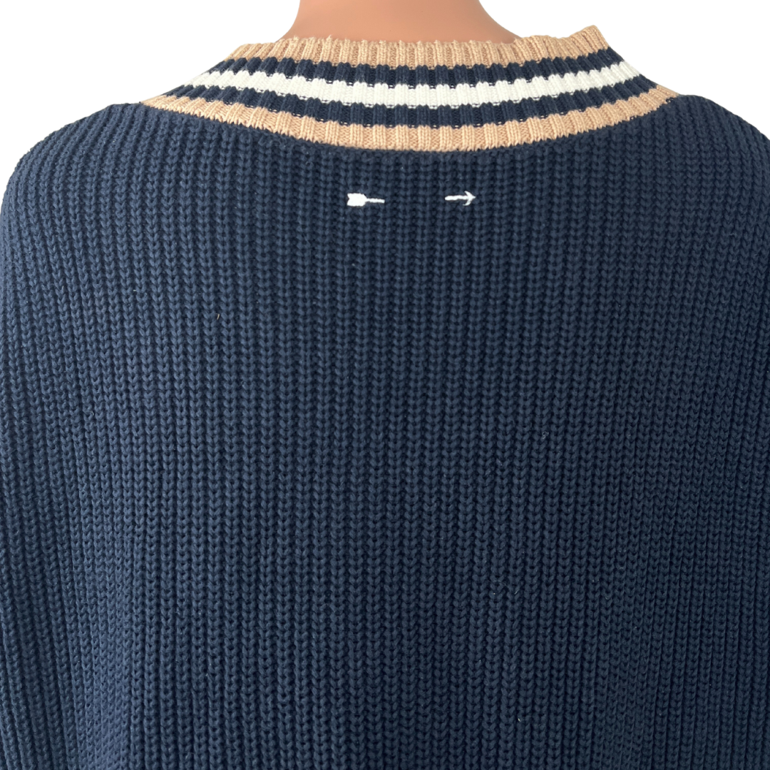Back detail view of the The Upside Josette V Neck Knit Sweater