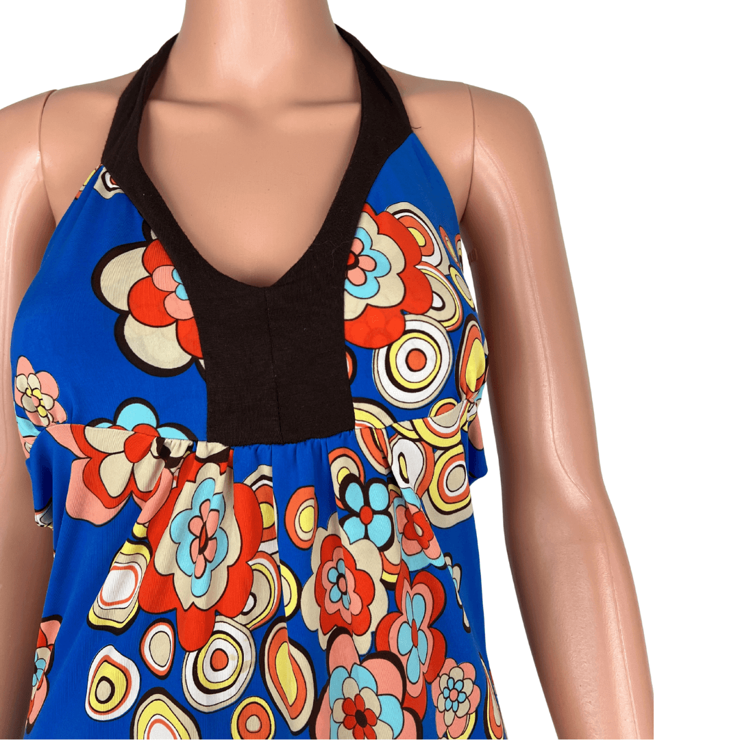 SO-U 70's Floral Halter Neck Dress 10