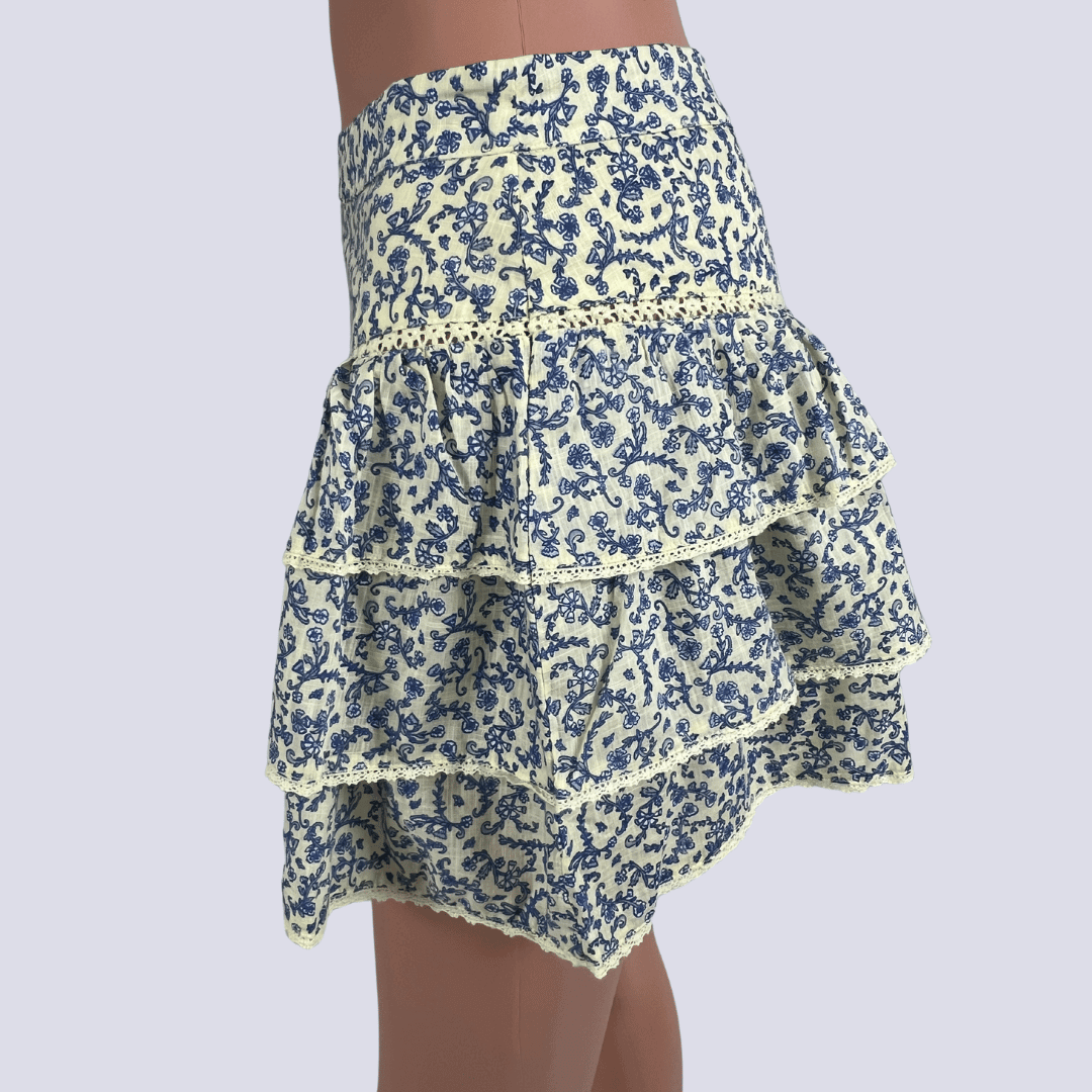 Side detail view of the Cotton On Floral Tierred Mini