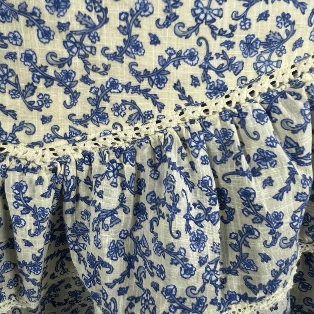 Fabric detail view of the Cotton On Floral Tierred Mini