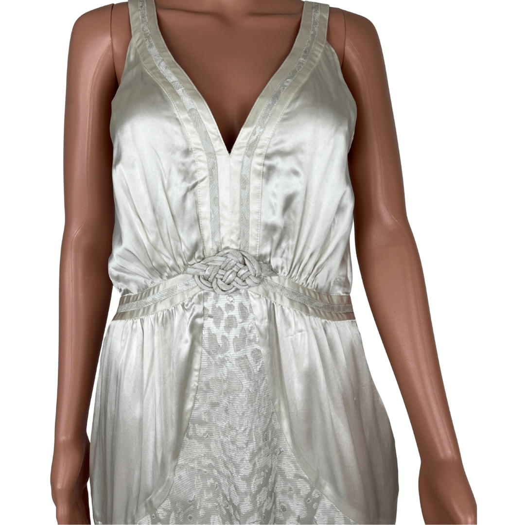 Seduce Silk Cream Mini Dress 10