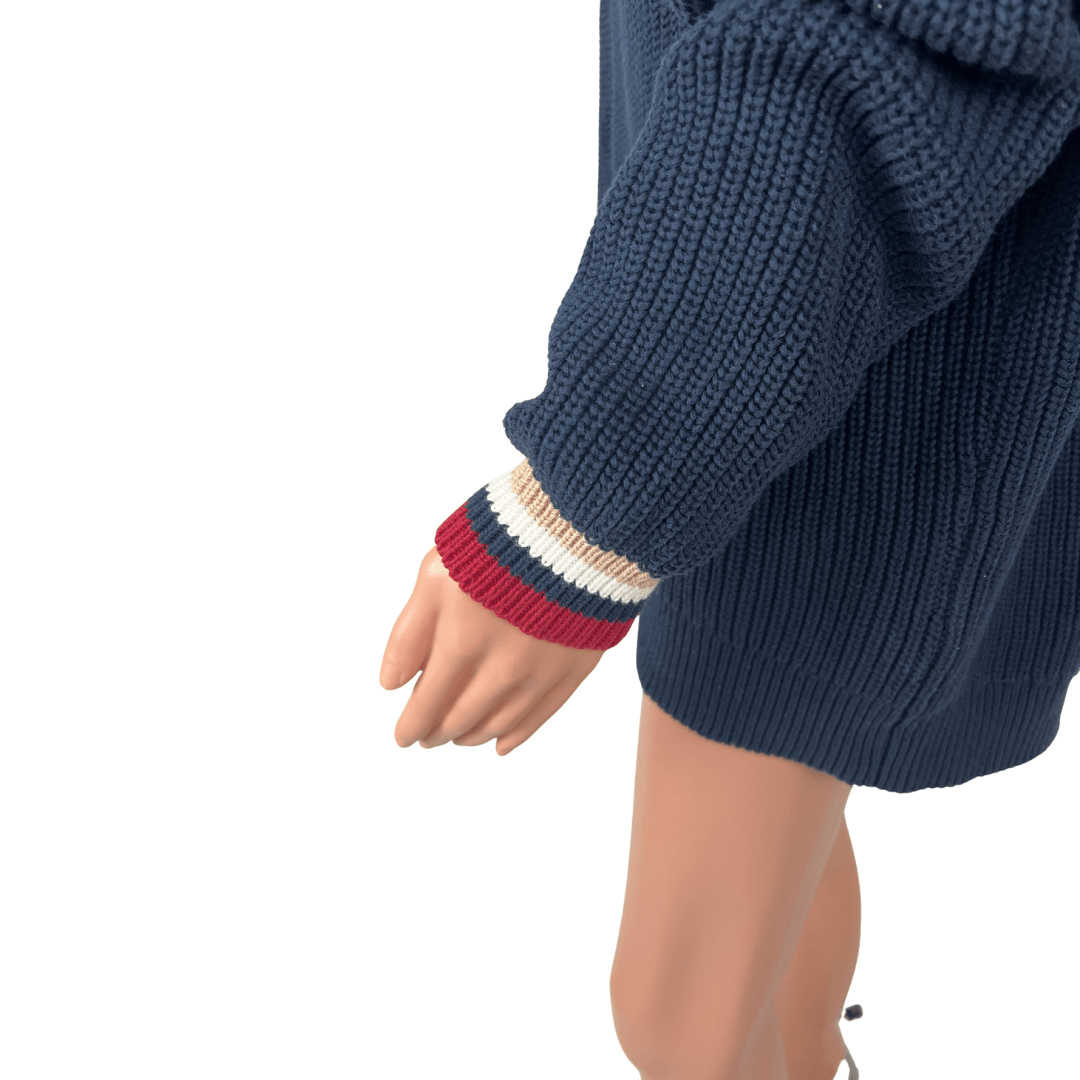 Side detail view of the The Upside Josette V Neck Knit Sweater