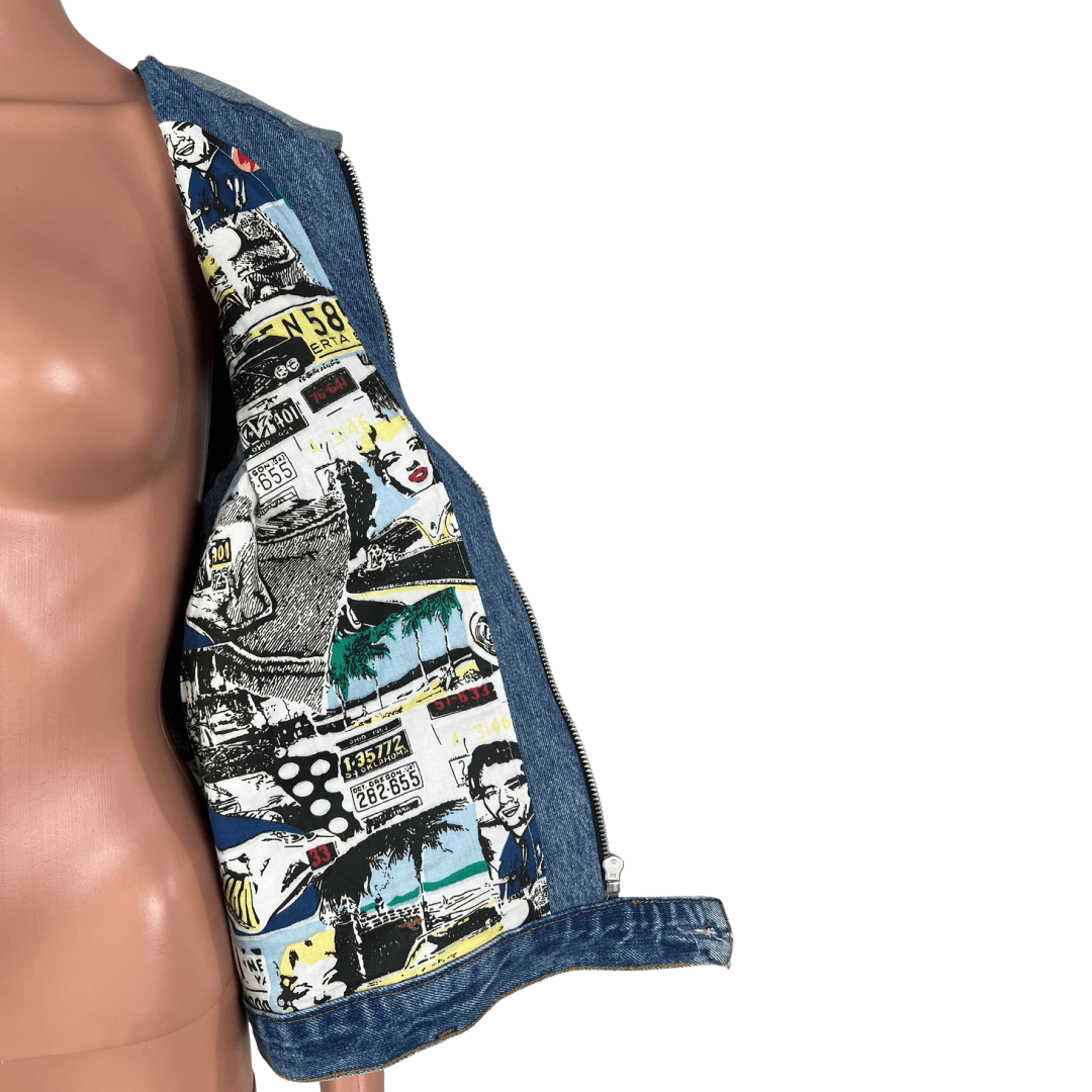 Inside view of the Denim Upcycled Vest