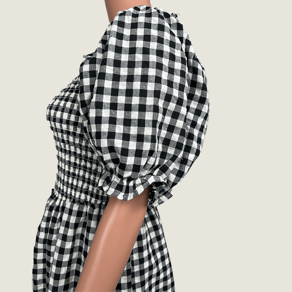 Atmos and Here Curvy Lyra Midi Dress Puff Sleeve