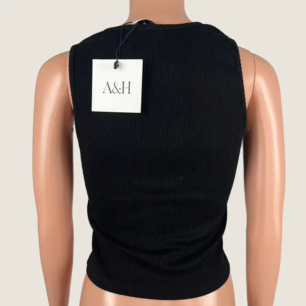Back View of the A&H Black Serena Button Front Tank