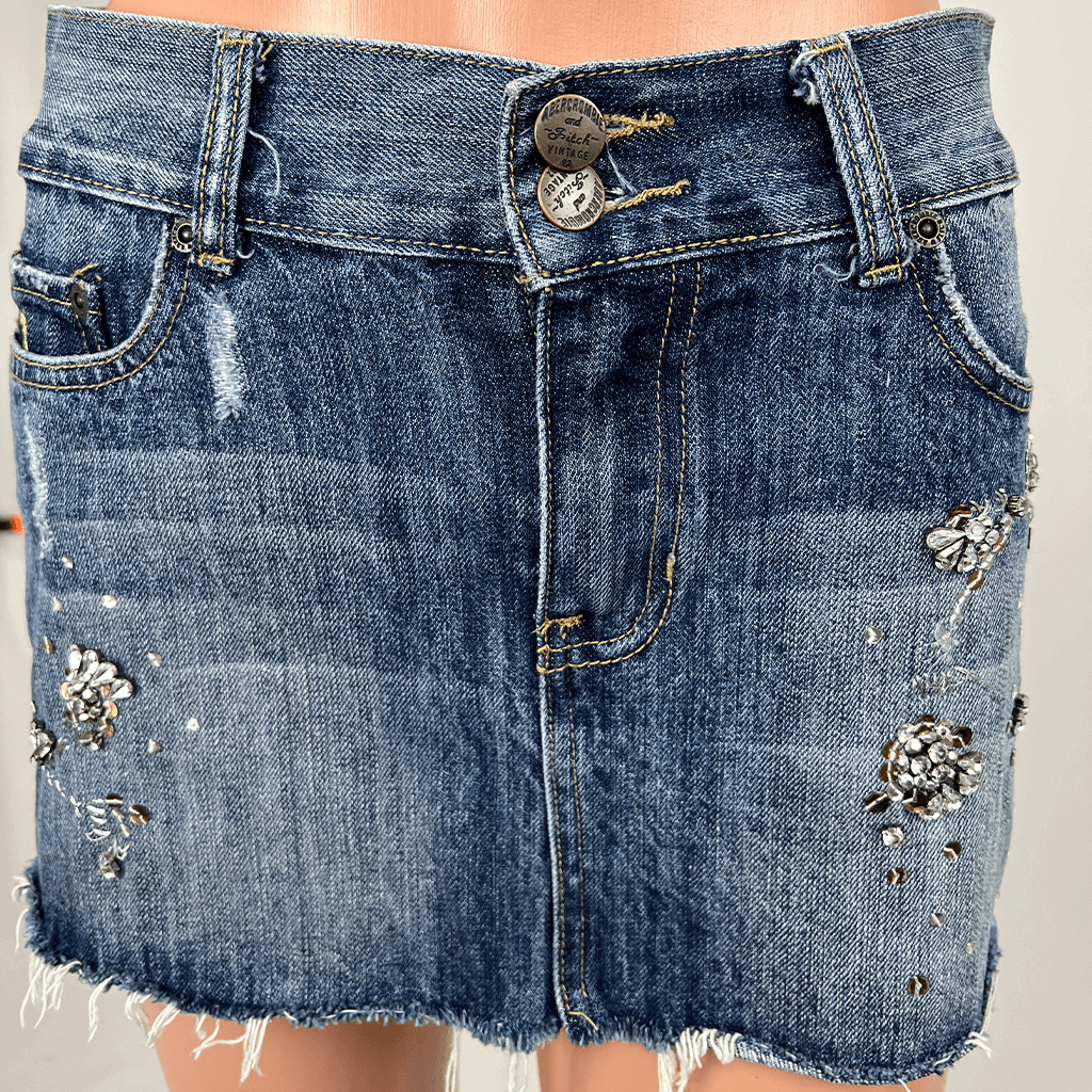 Abercrombie & Fitch Denim Mini Skirt Front Detail