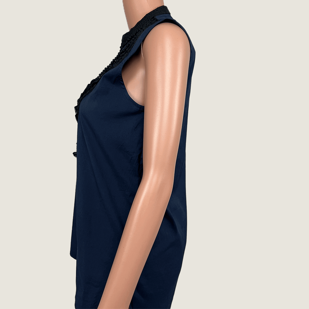 Adam Lippes Navy Sleeveless Top Side