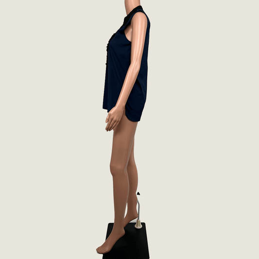 Adam Lippes Navy Sleeveless Top Side