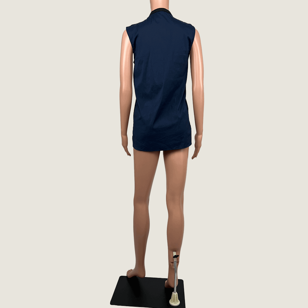 Adam Lippes Navy Sleeveless Top Back
