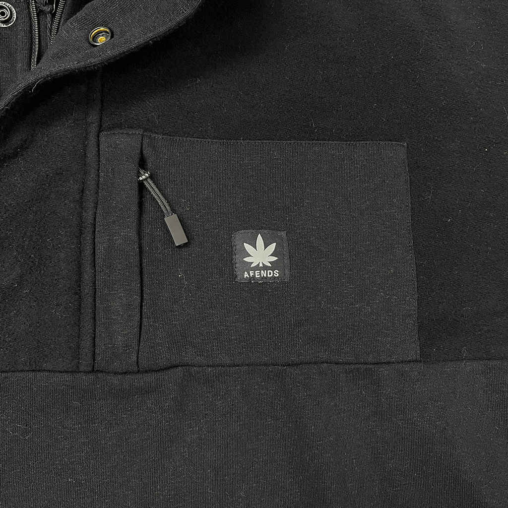 Unisex Hemp Panel Crew Neck Jumper Pocket