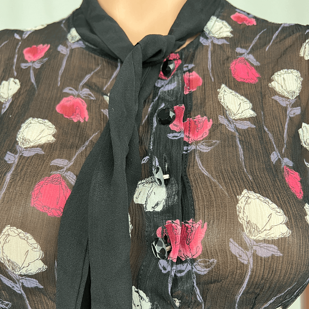 Alannah Hill Sheer Crepe Top Collar