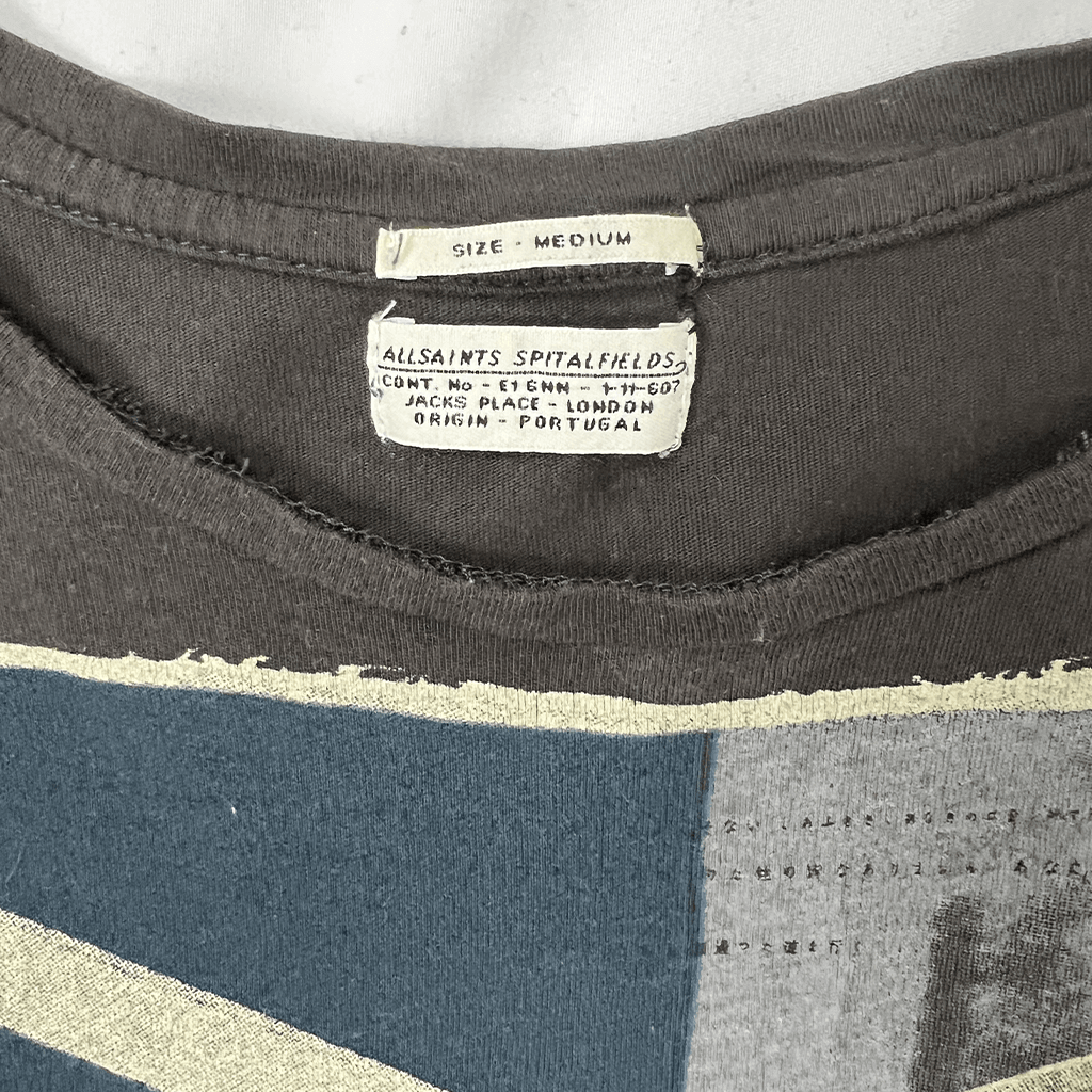 Collar detail view of the All Saints Spitalfields Men's T-Shirt