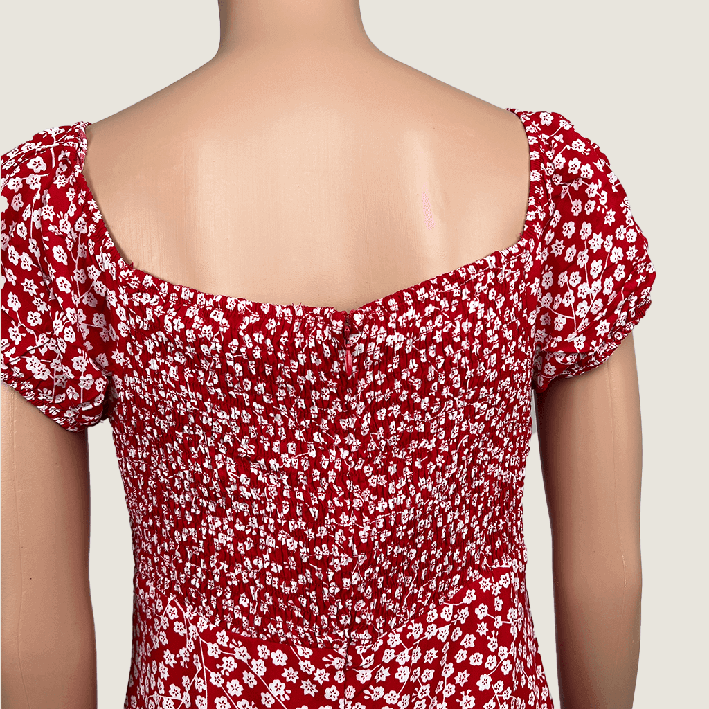 allabouteve Cherrie Shirred Mdi Dress Back Detail