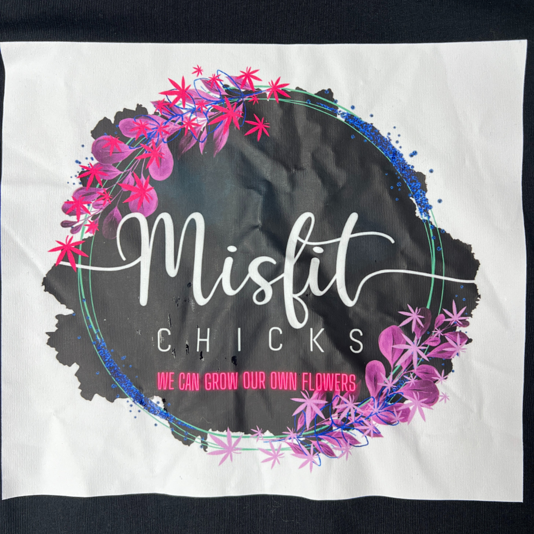 Front view of the Allgood Misfit chicks t-shirt