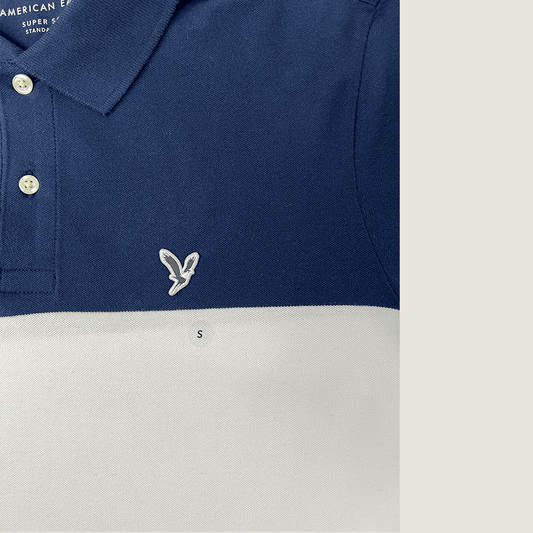 American Eagle Blue and White Polo Logo