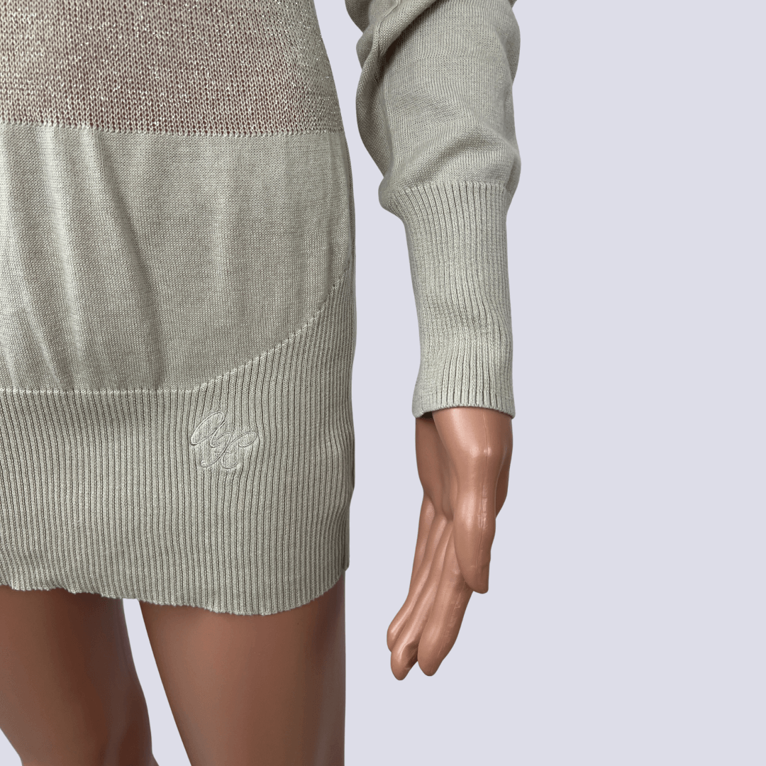 Front side detail view of the Armani Exchange mini dress