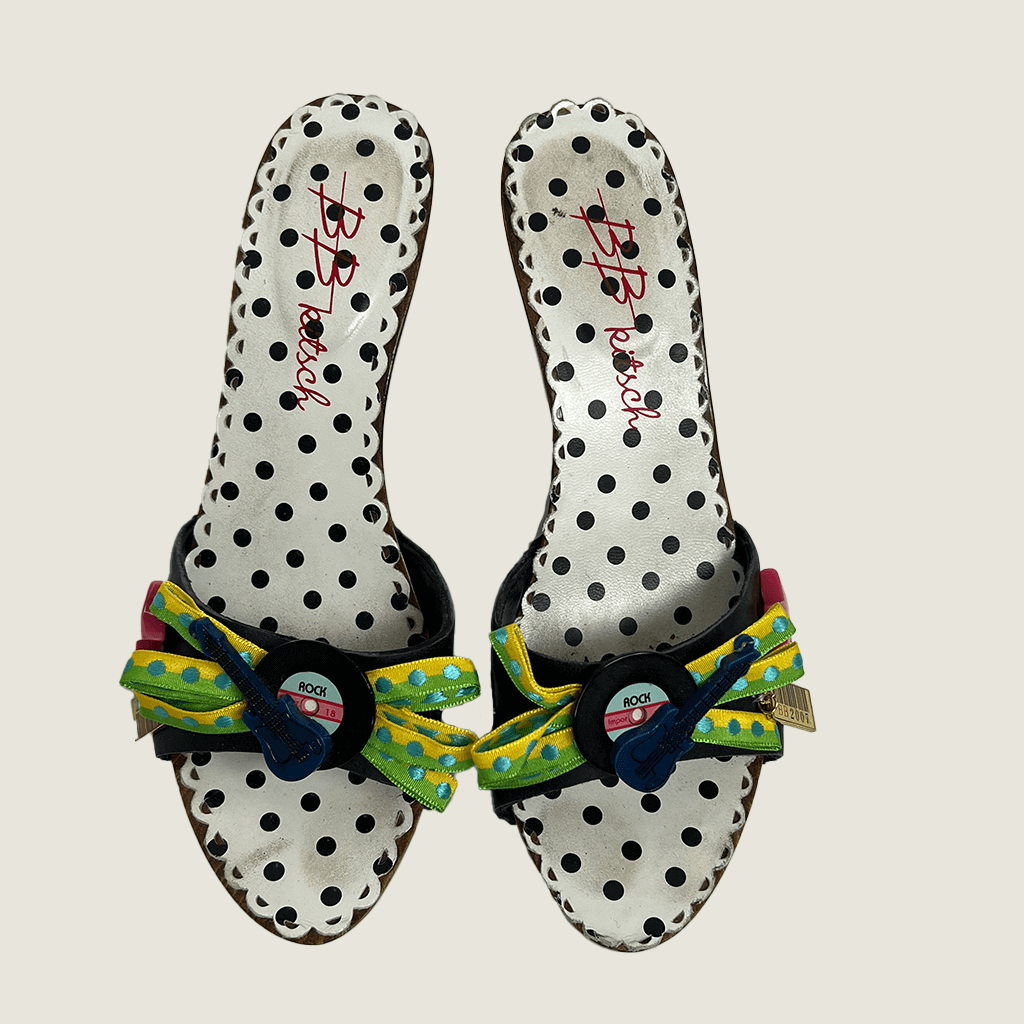 BB Kitsch Wooden Heels Pair Above