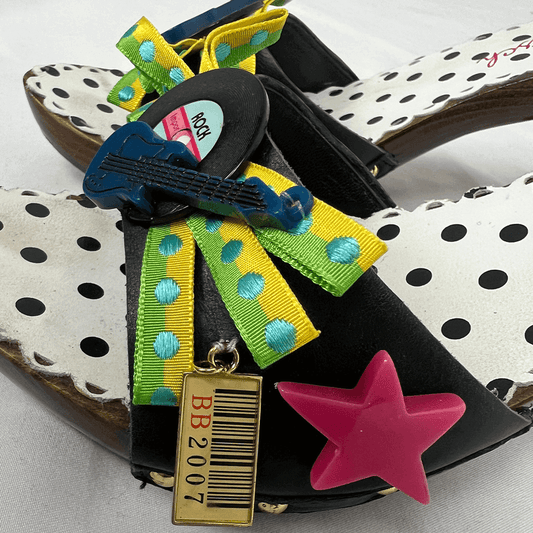BB Kitsch Wooden Heels Ribbon Detail
