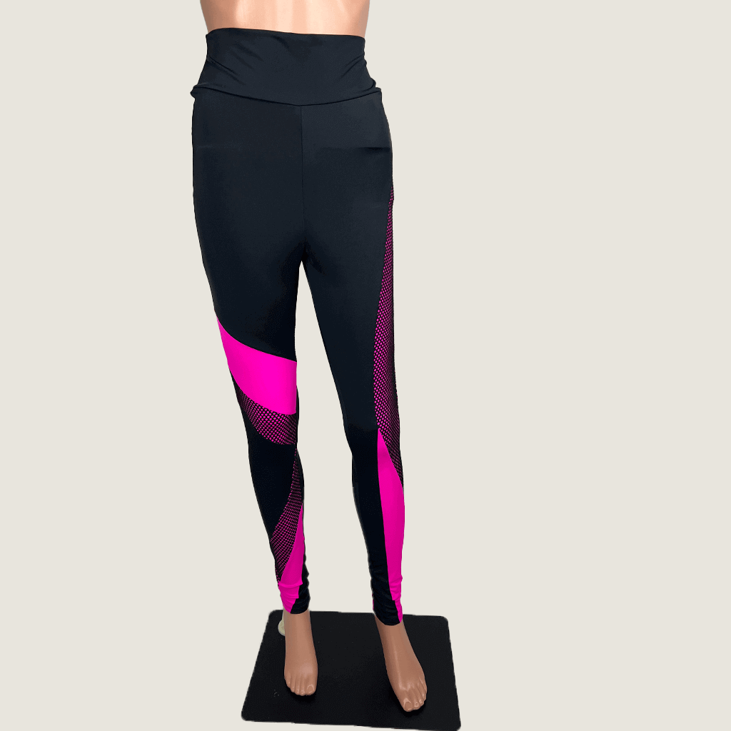 Balera Fishnet Colour Block Leggings Front