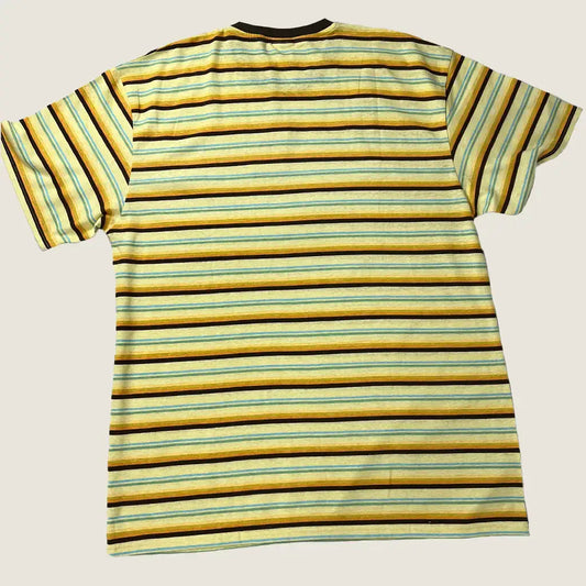 Back View of Banabae Rad Dad Brights Stripe Hemp Tee