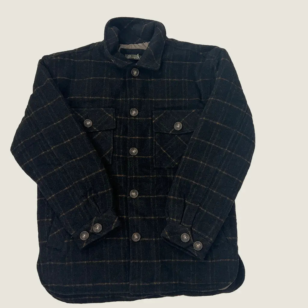 Front View of the Barney Cools Holland Jacket Forest Plaid