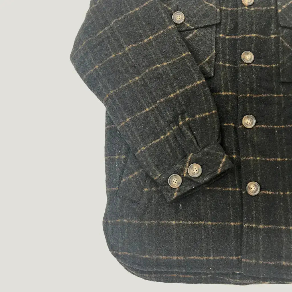 Sleeve View of the Barney Cools Holland Jacket Forest Plaid