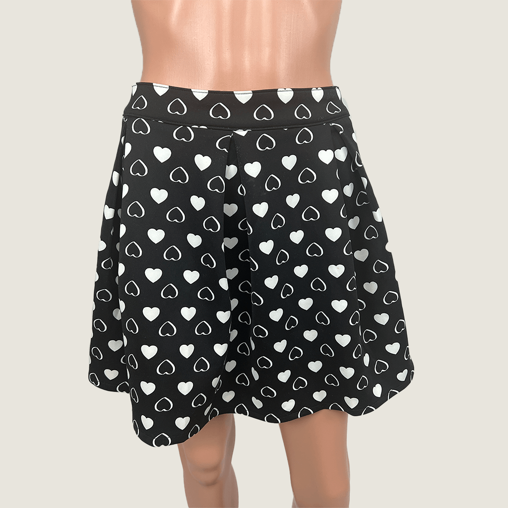 Bethany Mota Heart Print Mini Skirt Front Detail