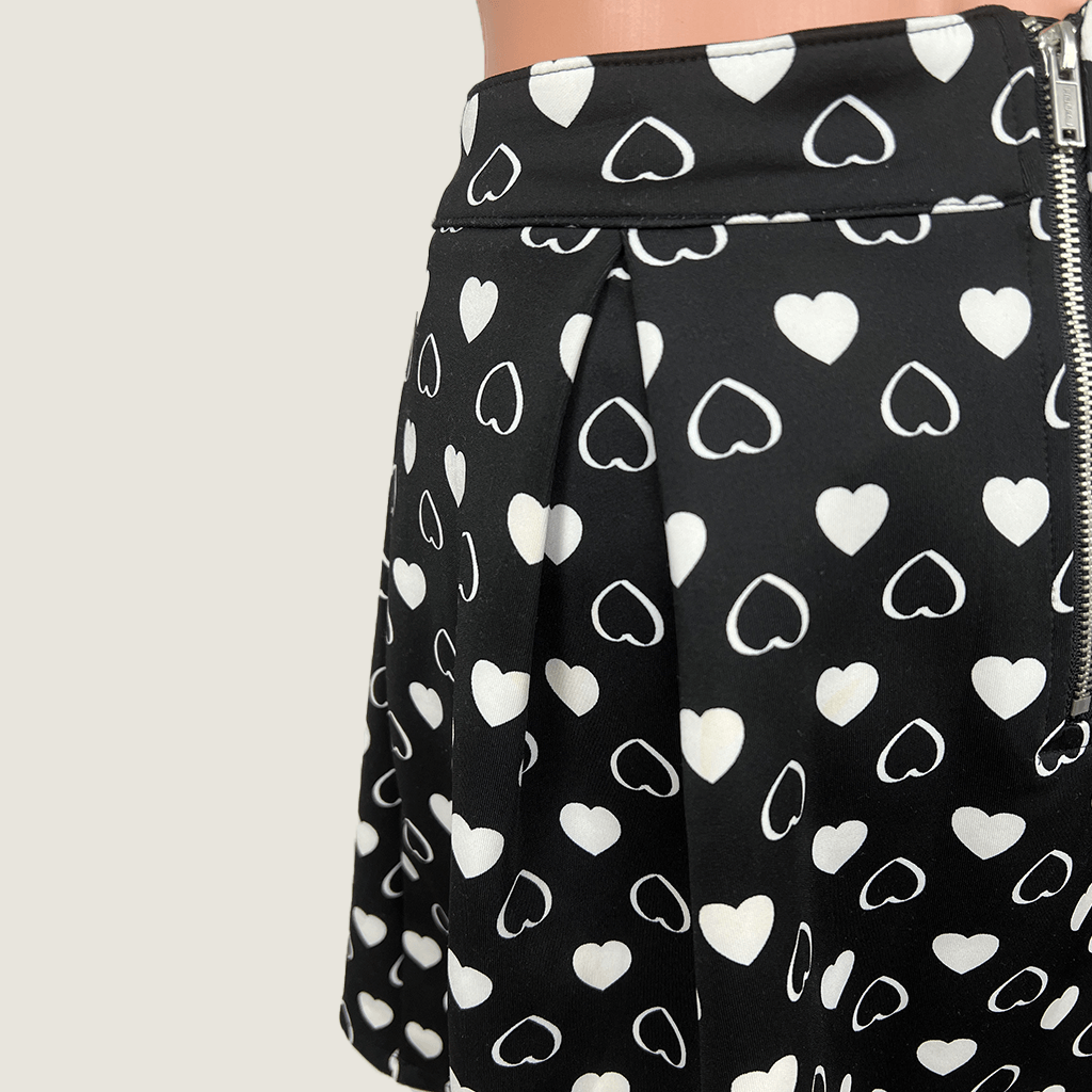 Bethany Mota Heart Print Mini Skirt Side Detail