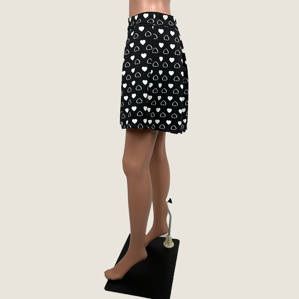 Bethany Mota Heart Print Mini Circle Skirt Side
