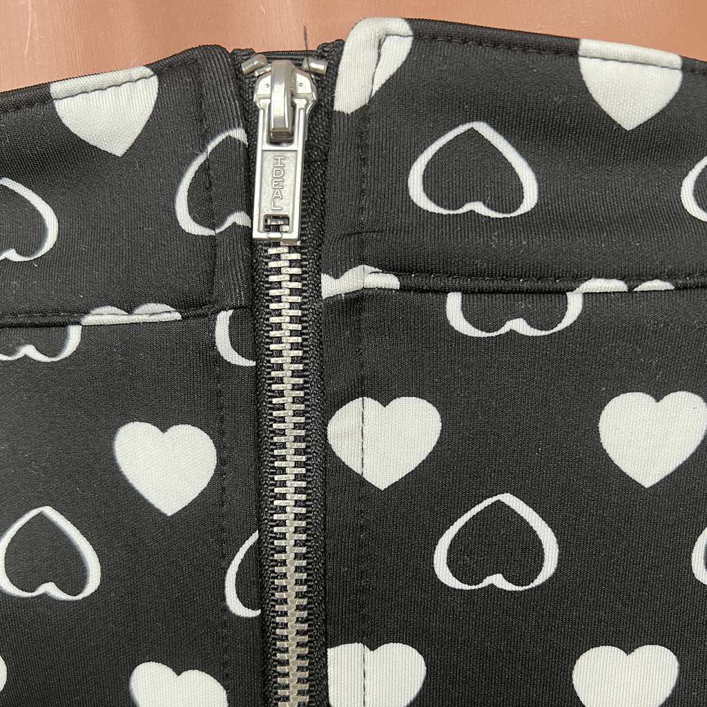 Bethany Mota Heart Print Mini Skirt Zip