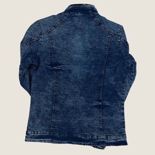 Back of the Men Moto Biker Denim Jacket