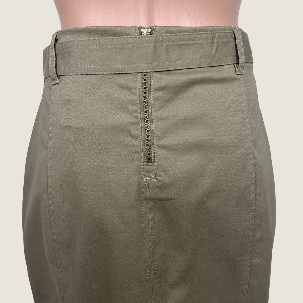 Biz Corporates Women's Traveller Skirt Tan Waist Detail