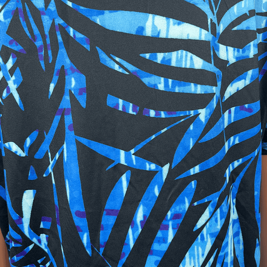 Blue Leaf Top Fabric Detail