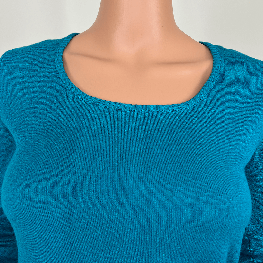 Caroline Morgan Blue Topaz Long Sleeve Jumper Collar
